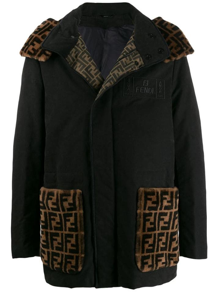Fendi Logo Pockets Parka - Black