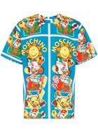 Moschino Graphic Print Cotton T-shirt - Blue