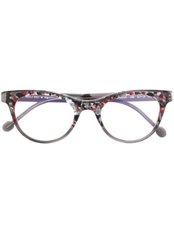 Res Rei Patterned Round Glasses - Grey