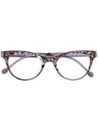 Res Rei Patterned Round Glasses - Grey
