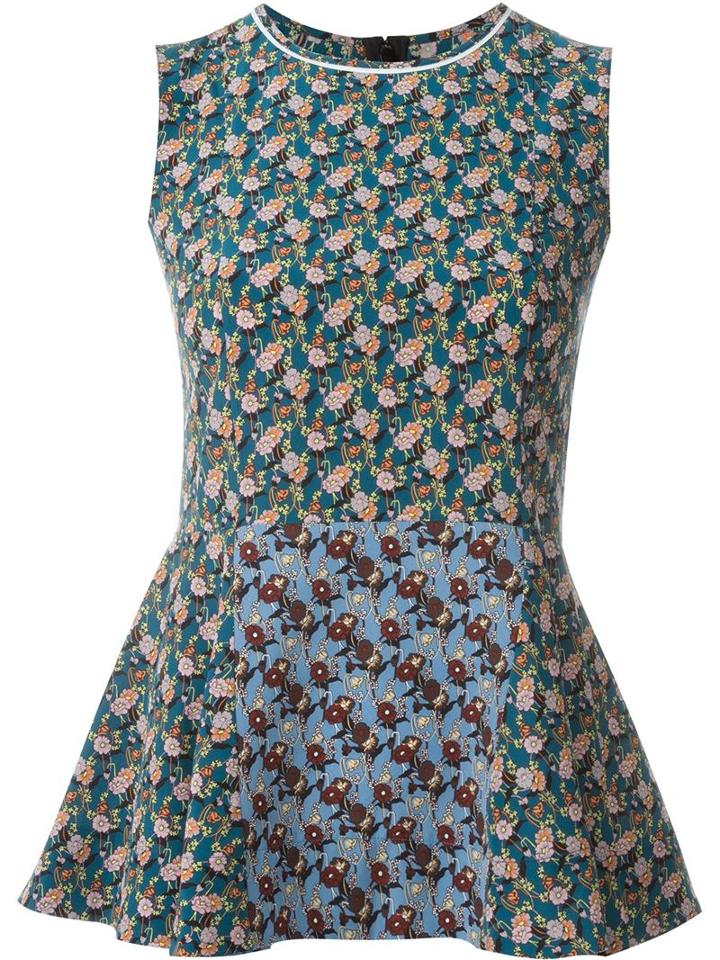 Marni Floral Print Top, Women's, Size: 36, Green, Silk