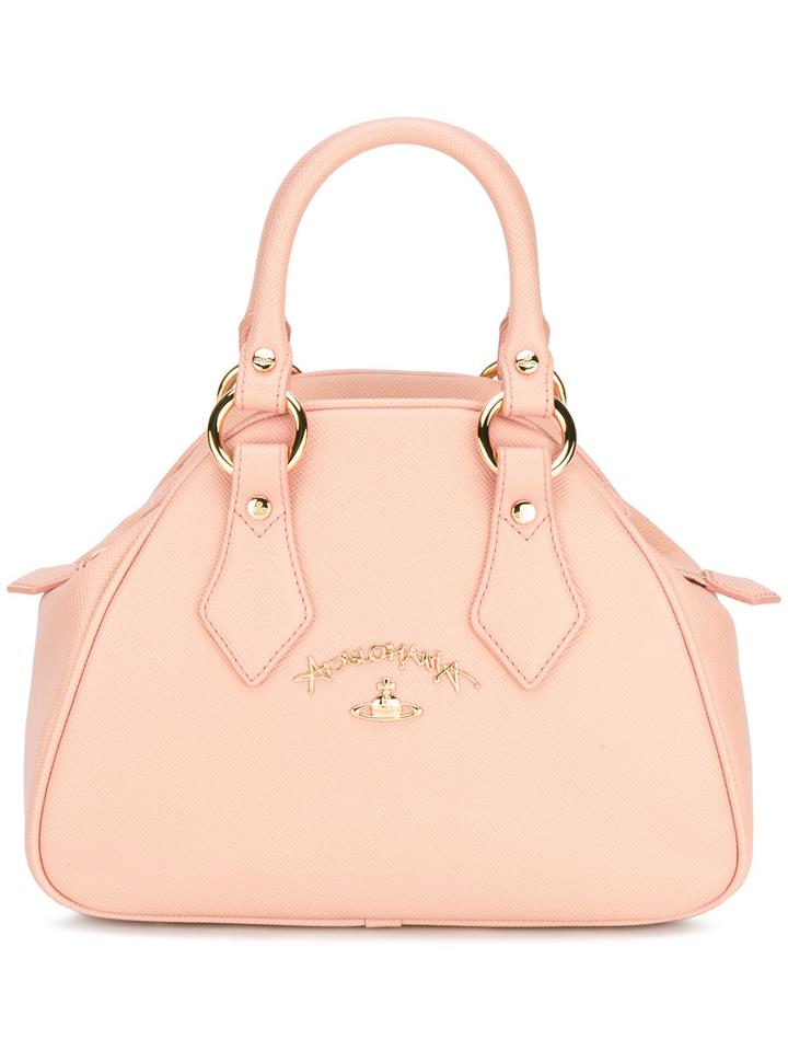 Vivienne Westwood Logo Plaque Tote Bag, Women's, Pink/purple, Polyurethane