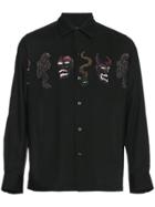 Wacko Maria Monster Open Collar Shirt - Black