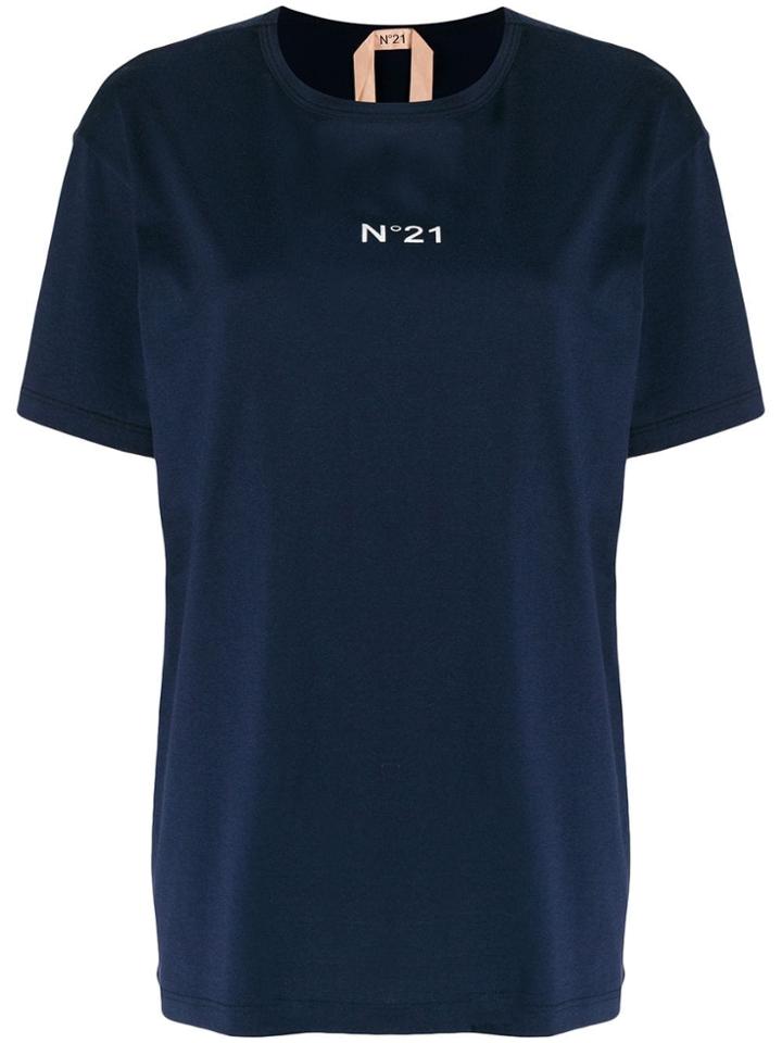 Nº21 Logo Print Oversized T-shirt - Blue