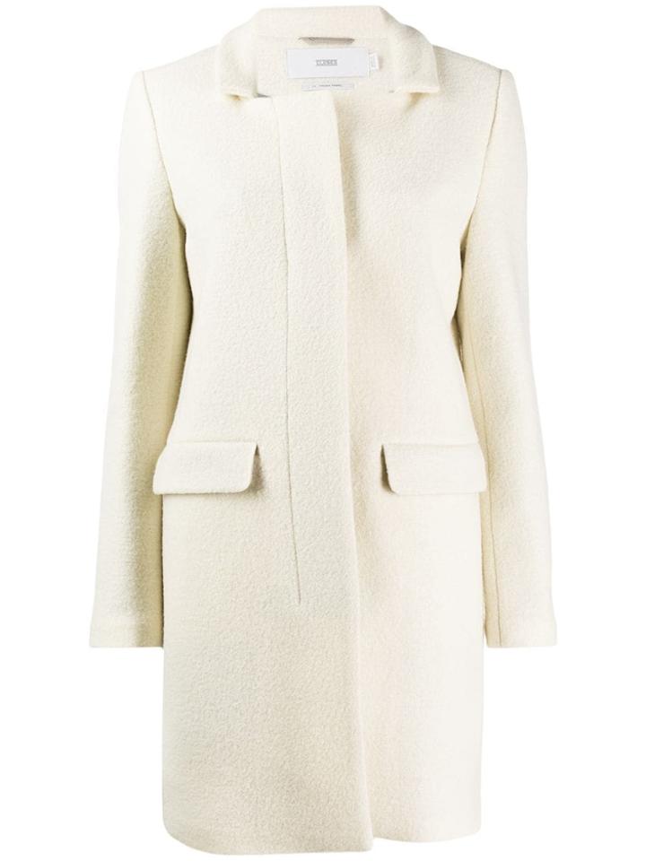 Closed Single-breasted Fitted Coat - Neutrals