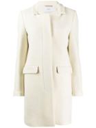 Closed Single-breasted Fitted Coat - Neutrals