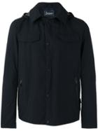 Herno Hooded Anorak Jacket, Men's, Size: 54, Blue, Polyester/fluorofibra