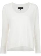 Nili Lotan U-neck Raglan Top, Women's, Size: Xs/s, White, Cashmere