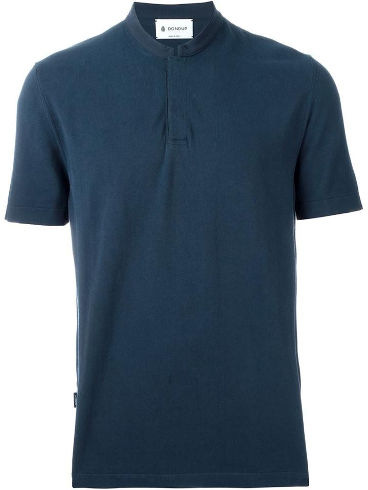 Dondup Henley T-shirt, Men's, Size: Xl, Blue, Cotton