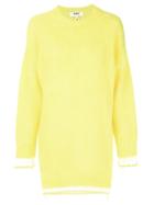 Msgm Long Crew Neck Jumper - Yellow & Orange