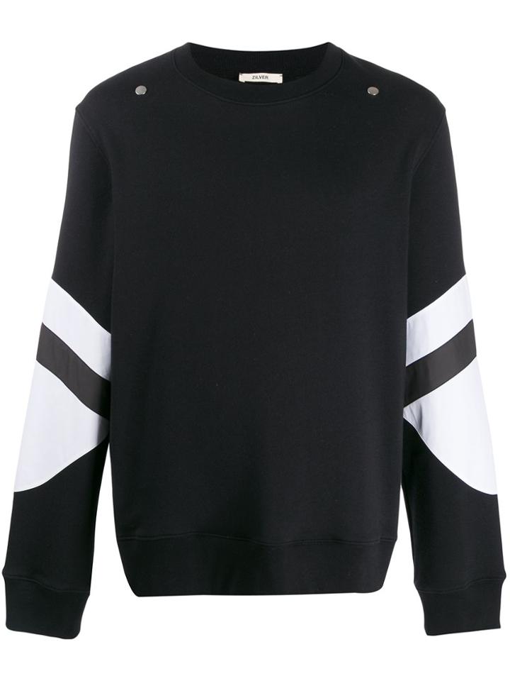 Zilver Contrast Panel Sweatshirt - Black