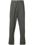 Universal Works Seersucker Pleated Trousers - Grey