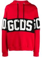 Gcds Logo Stripe Hoodie - Red