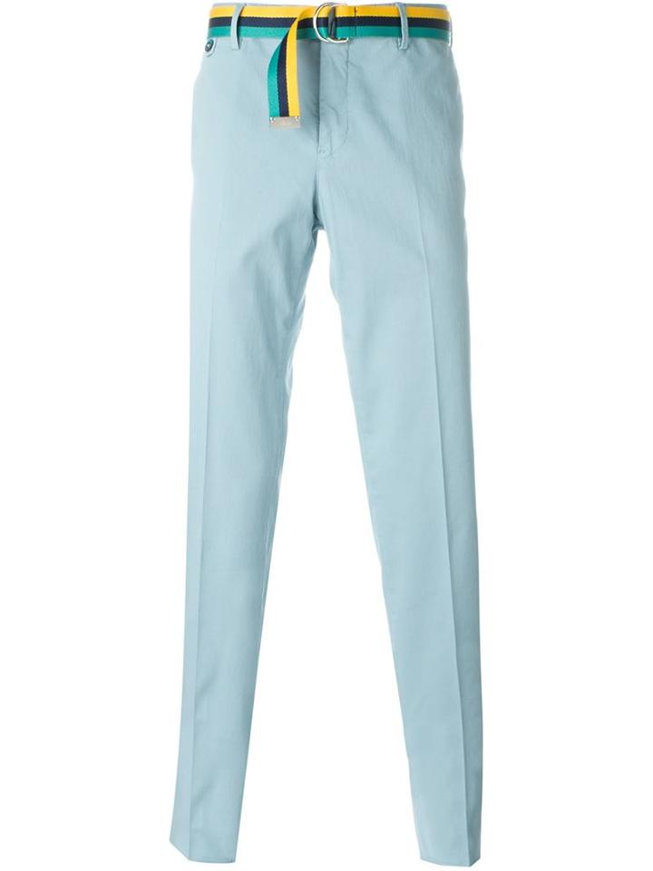 Pt01 Chino Trousers, Men's, Size: 48, Blue, Cotton/spandex/elastane