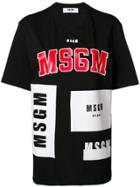 Msgm Oversized Logo Print T-shirt - Black