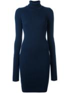 Jacquemus Funnel Neck Knit Dress, Women's, Size: 38, Blue, Wool