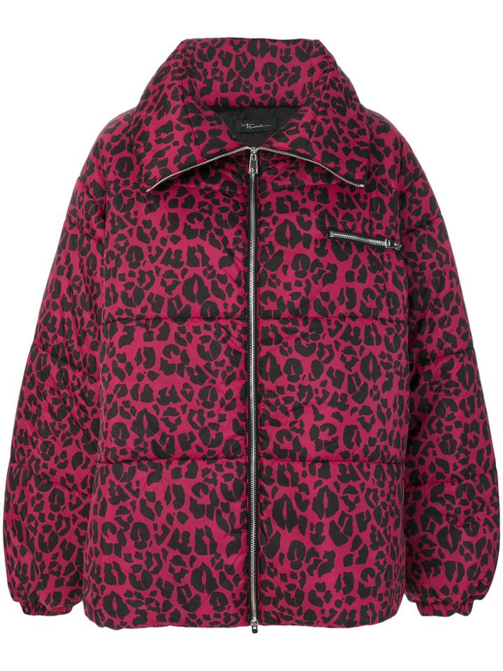 Barbara Bologna Leopard Print Padded Coat - Red