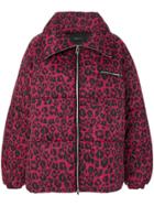 Barbara Bologna Leopard Print Padded Coat - Red