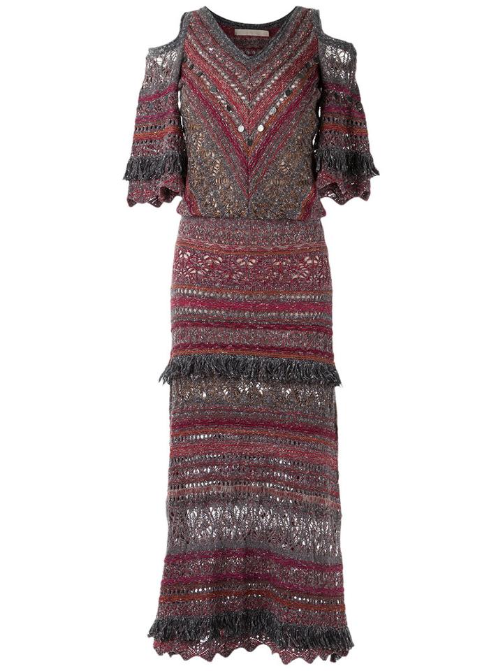 Knit Maxi Dress - Women - Cotton/acrylic/lurex/polyester - P, Grey, Cotton/acrylic/lurex/polyester, Cecilia Prado