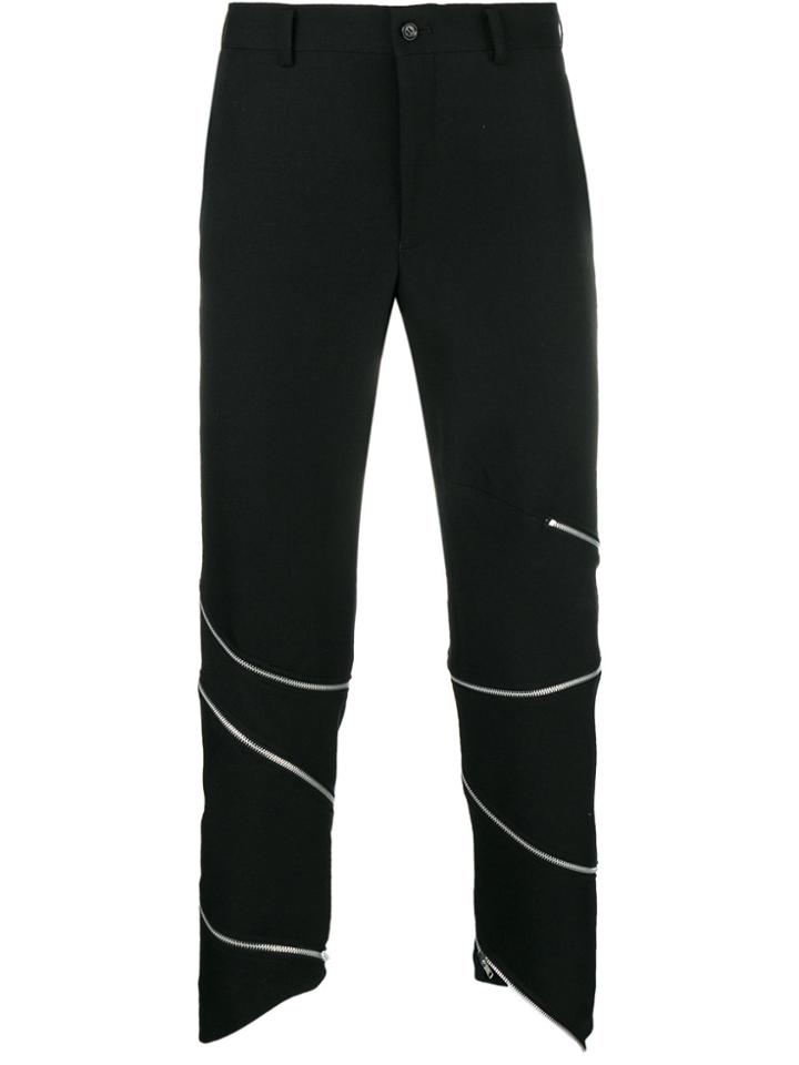 Comme Des Garçons Homme Plus Zip Detail Cropped Trousers - Black