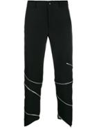 Comme Des Garçons Homme Plus Zip Detail Cropped Trousers - Black