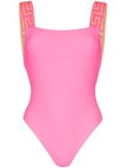 Versace Greek Key-trimmed Swimsuit - Pink