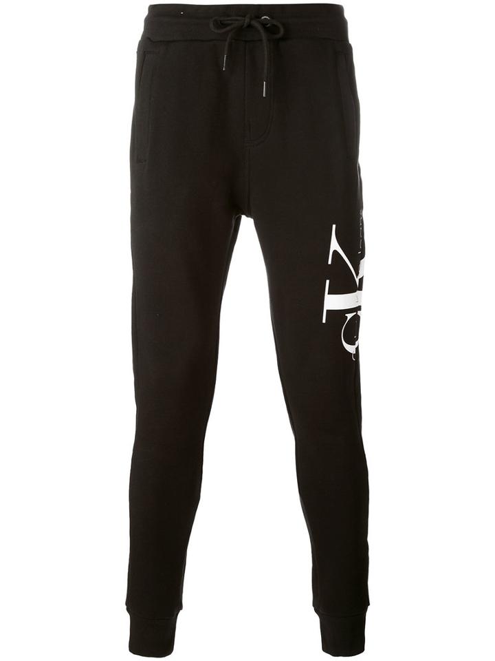 Calvin Klein Jeans - Branded Drop-crotch Sweatpants - Men - Cotton/spandex/elastane - L, Black, Cotton/spandex/elastane