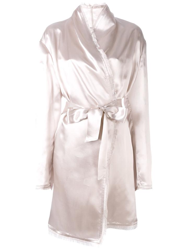 Attico - Tie Fastened Coat - Women - Viscose - I, Women's, Nude/neutrals, Viscose