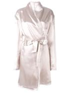 Attico - Tie Fastened Coat - Women - Viscose - I, Women's, Nude/neutrals, Viscose