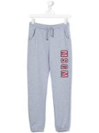 Msgm Kids - Pink Logo Sweatpants - Kids - Cotton - 14 Yrs, Girl's, Grey