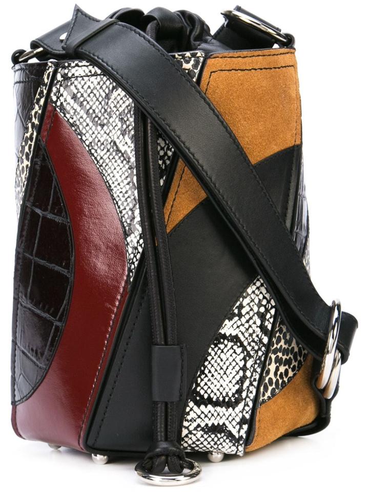 Proenza Schouler Exotic Patchwork Small Hex Drawstring Bucket Bag -
