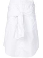 T By Alexander Wang Shirt Style A-line Skirt, Women's, Size: 0, White, Cotton