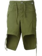 Telfar Curved Hem Cargo Shorts, Men's, Size: Small, Green, Cotton