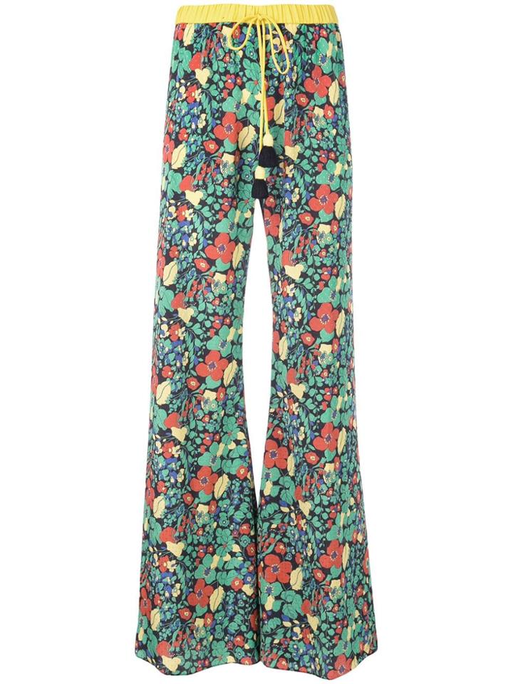 Alexis Floral Print Flared Trousers - Multicolour