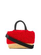 Muun Knit Basket Tote Bag - Red