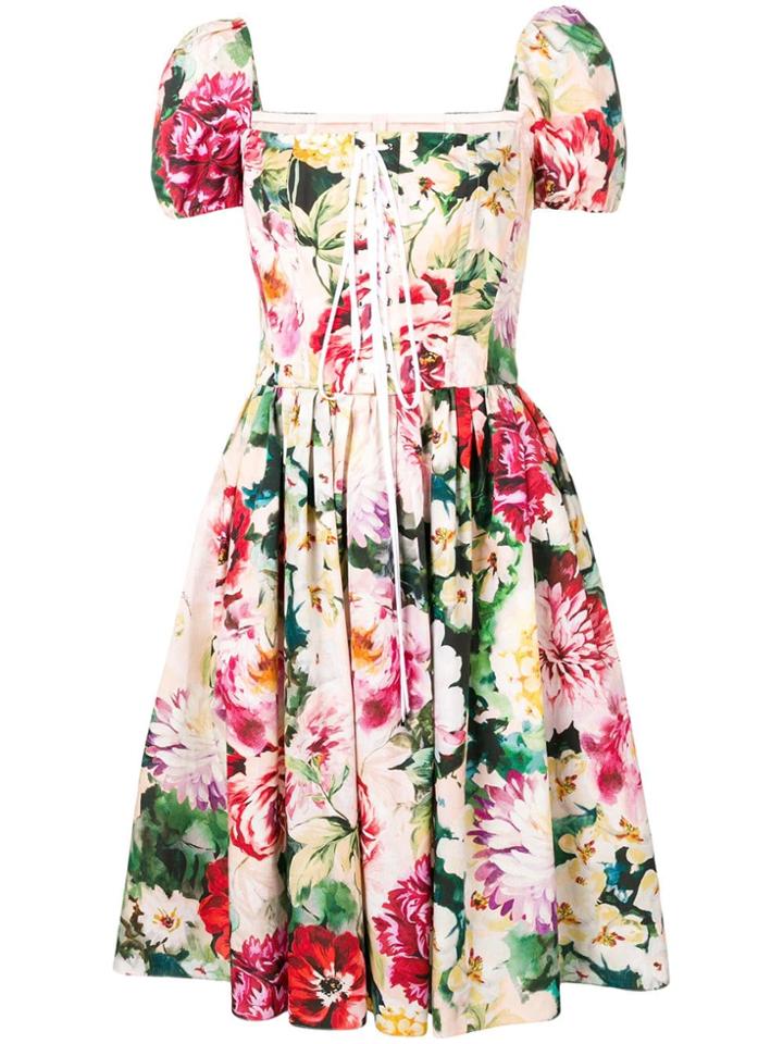 Dolce & Gabbana Floral Print Skater Dress - Pink