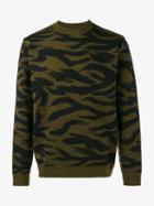 Wtaps Animal Print Jumper, Men's, Size: Large, Green, Wool