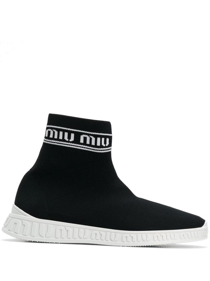 Miu Miu Sock Fit Sneakers - Black