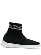Miu Miu Sock Fit Sneakers - Black