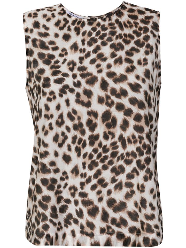 Equipment Leopard Print Tank Top - White