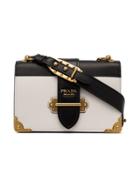 Prada Black And White Cahier Leather Shoulder Bag
