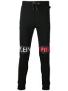 Plein Sport Legs Logo Sweatpants, Men's, Size: Medium, Black, Cotton/polyester