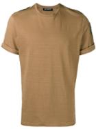 Neil Barrett Star Shoulder Tab T-shirt, Men's, Size: Medium, Brown, Cotton