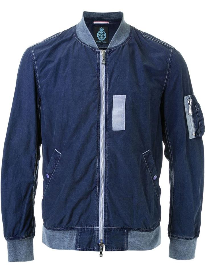 Guild Prime Contrast Detail Pocket Detail Bomber Jacket, Men's, Size: Medium, Blue, Cotton/nylon