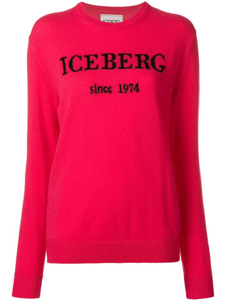 Iceberg Cashmere Logo Sweater - Pink & Purple