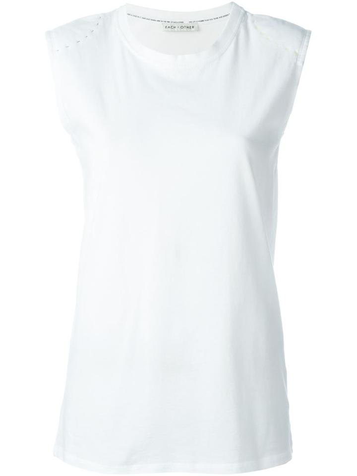 Each X Other Stitch Detail Tank Top, Women's, Size: Medium, White, Cotton