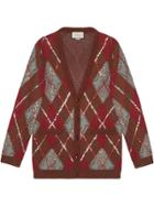 Gucci Cardigan A Rombi Oversize - Brown