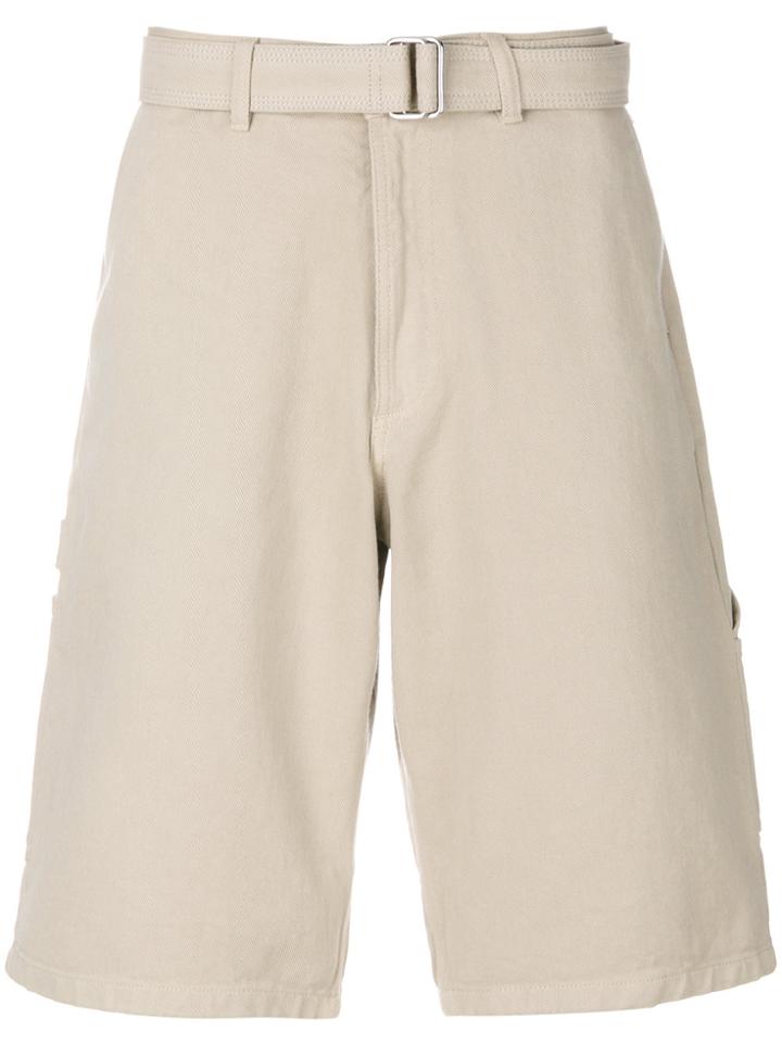 Ami Alexandre Mattiussi Belted Denim Shorts - Nude & Neutrals