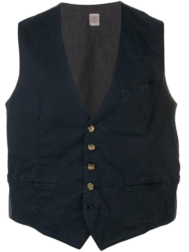 Eleventy Single Breasted Waistcoat - Blue
