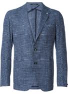 Tagliatore Checked Blazer, Men's, Size: 56, Blue, Viscose/cotton/polyamide/cupro